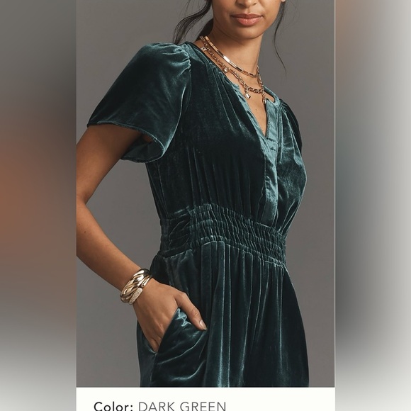 Anthropologie The Somerset Jumpsuit Velvet Edition Size XS NWT - Picture 3 of 14